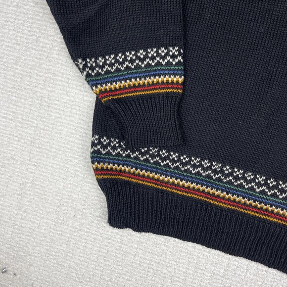 Dale Of Norway Vintage Womans Sweater S Pure 100% Wool Black & Floral pattern - Picture 4 of 16